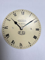 Jaeger (Jäger LeCoultre) 8 Tage Automobil Autouhr Borduhr Zifferblatt & gebläuter Zeigersatz für Jaeger Caliber LC 1 - beige - gebraucht mit Altersspuren - used