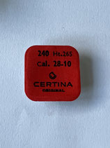 Certina 28-10 - Teil 240 - Viertelrohr h=265 - OVP - NOS (New old Stock)(GNW)