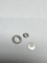 Jäger Le Coultre K 814 etc. - Teil 420 Set - Kronrad mit Scheibe & Kern - (gebraucht - used - guter Zustand - good Condition)
