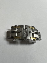 Jäger Le Coultre Armband Schließe Stahl/Gold + 2 Ansatzglieder Breite ca. 17,3 mm für Modell Kyros 305.5.89 - gebraucht - used - guter Zustand - good Condition