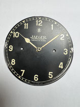 Jaeger (Jäger LeCoultre) 8 Tage Automobil Autouhr Borduhr Zifferblatt & Zeigersatz für Jaeger Caliber LC 1 - schwarz - gebraucht mit einigen Altersspuren - used
