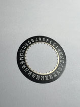 Omega 9300 etc. (Co-Axial-Chrono) - Teil 2557 - Omega Teil 7229300A9144 - Datumscheibe schwarz - leicht gebraucht - guter Zustand - lightly used - good Condition