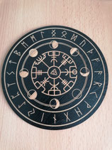 kleine Runen+Mondphasen Holz Plate-