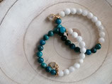 Quantum Reiki PerlenarmbandApatit+weisser Quarz-Cosmic Connection-