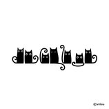 Wandtattoo SIEBEN KATZEN