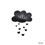 Kinder Kreidetafel Wandsticker WOLKE MIT LIEBE