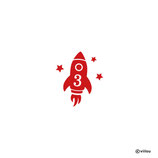 Kinder Patches: Bügelbild RAKETE MIT ZAHL