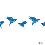 Wandtattoo Bordüre VÖGEL ORIGAMI