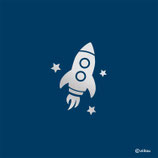Kinder Patches: reflektierendes Bügelbild RAKETE