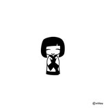 Kinder Patches: Bügelbild Mädchen KOKESHI