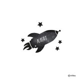 Kinder Kreidetafel Wandsticker RAKETE