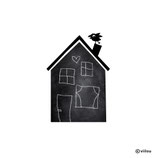 Kinder Kreidetafel Wandsticker HAUS MIT VOGEL
