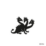 Kinder Patches: Bügelbild DRACHE DREIKOPF