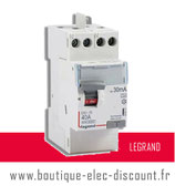 Interrupteur différentiel 40A 30mA A Réf 411617 Legrand