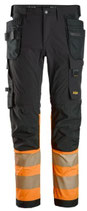 6231 SNICKERS High-Vis-4-Wege-Stretch-Hose mit Holstertaschen, Warnschutzklasse 1