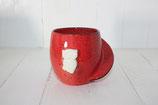 Mug à thé rouge avec bas relief chouette