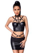 Harness-Wetlook-Set mit Rock