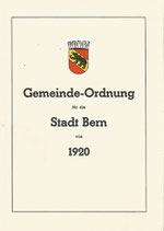 Gemeinde-Ordnung für die Stadt Bern 1920