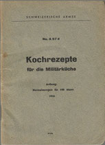Kochrezepte für die Militärküche 1946