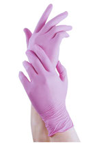 RK04-R49M GUANTES DE NITRILO, COLOR ROSADO, TALLA M
