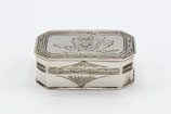 Gegraveerd zilveren snuifdoosje met vergulde binnenkant, rechthoekig model, Louis Tassin ca.1810.