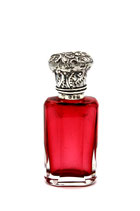 Rood kristallen parfumflesje met Engels zilveren dop, Birmingham 1898.