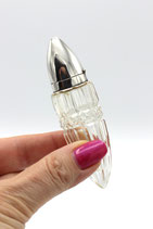 Hollands kristallen parfumflesje met zilveren dop, Art Deco ca.1915.