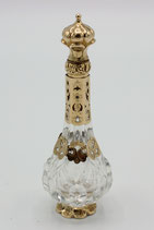 Hollands kristallen parfumflesje met gouden dop en montuur, W.Littel ca.1870.