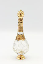Hollands kristallen parfumflesje met 14 karaat gouden montuur en dop, Willem Littel, Schoonhoven, ca.1870.