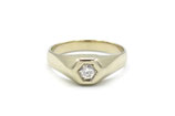 18 Karaat witgouden solitair ring bezet met diamant, ca.0.20 ct.
