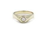 18 Karaat witgouden solitair ring bezet met diamant, ca.0.20 ct.