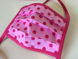 Behelfs-Mundschutz 'Dots' rosa-pink (Bänder)