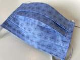 Behelfs-Mundschutz 'Pusteblumen' hellblau (Gummiband)