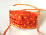 Behelfs-Mundschutz 'Dots' orange-gelb (Bänder)