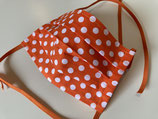 Behelfs-Mundschutz 'Dots' orange (Gummiband)