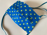 Behelfs-Mundschutz 'Dots' türkis-hellgrün (Gummiband)