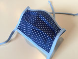 Behelfs-Mundschutz 'Mini Dots' blau (Bänder)