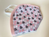 FFP2 Cover 'Herzchen' grau-rosa