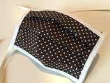 Behelfs-Mundschutz 'Mini Dots' braun-creme (Bänder)