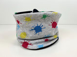 Klettschal 'Bunte Farbkleckse' schwarz (+Sweat)