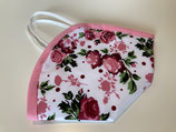 FFP2 Cover 'Rosen' weiß-rosa