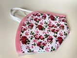 FFP2 Cover 'Mini-Rosen' weiß-rosa
