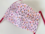 Behelfs-Mundschutz 'Blumenwiese' rosa (Gummiband)