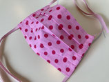 Behelfs-Mundschutz 'Dots' rosa-pink (Gummiband)
