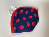 FFP2 Cover 'Erdbeeren' blau-rot