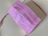 Behelfs-Mundschutz 'Mini Dots' rosa (Gummiband)