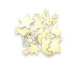 Weihnachts-Ornamente mit Loch, Holz, gross, 10 Stück