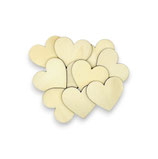 Holz-Ornamente, Herzen, gross, 10 Stück