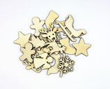 Streudeko Weihnachts-Ornamente, Holz, mittel, 20 Stück