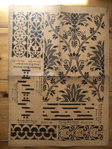 Historische Pausvorlage Nr. 198-204 für Herstellung von Schablonen Wandschablonen - Antik Vintage alt - Deutsches Maler Journal um 1890/1900 - Format: 60x83cm
